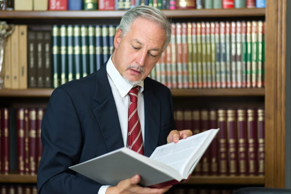 Criação de Sites para Advogados: Advogado analisando uma lei.